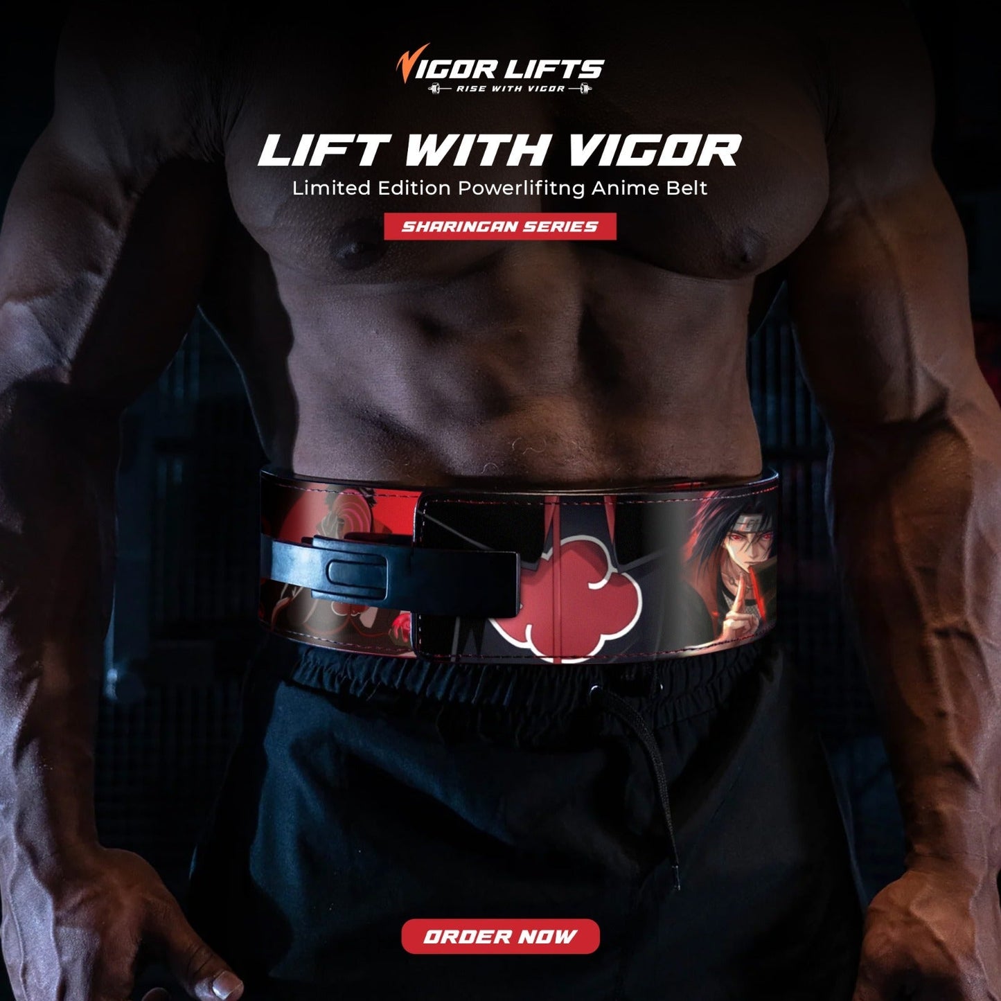 Uchiha clan powerlifting lever belt - 10mm - VigorLifts